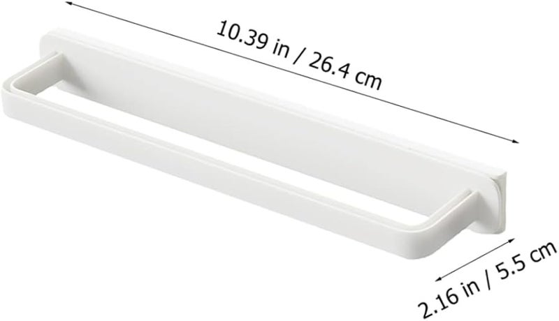2Pcs White Self Adhesive Wall Mounted Sliding Towel Rack Holder For Bathroom Kitchen - Image 4